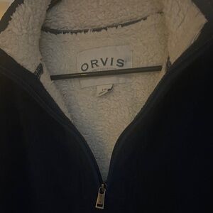 Orvis Dark Blue Fleece with Cream Lining